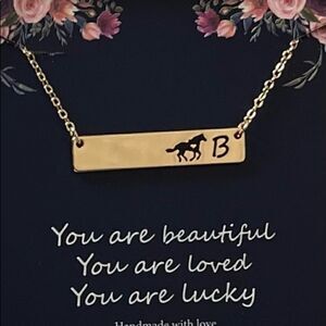 Monooc “B” Horse Good Luck Girls/ Woman’s Necklace‎